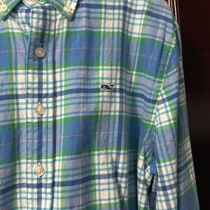 Boys size 16 vineyard vines, button-down shirt, flannel material